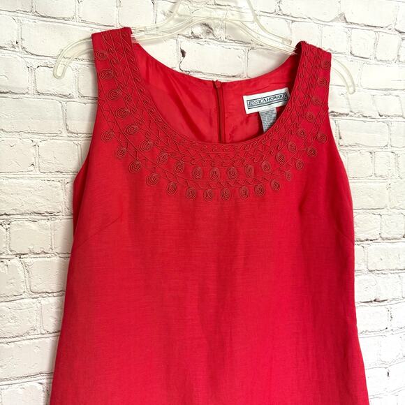 VTG Jessica Howard Wms 10 Linen Blend Sleeveless Maxi Dress With Matching Jacket - Picture 7 of 14